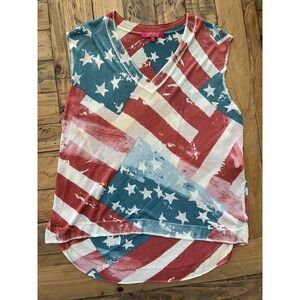 Women's Catherine Malandrino Americana Flag Sleeveless Top, Sz: XS (b20)
